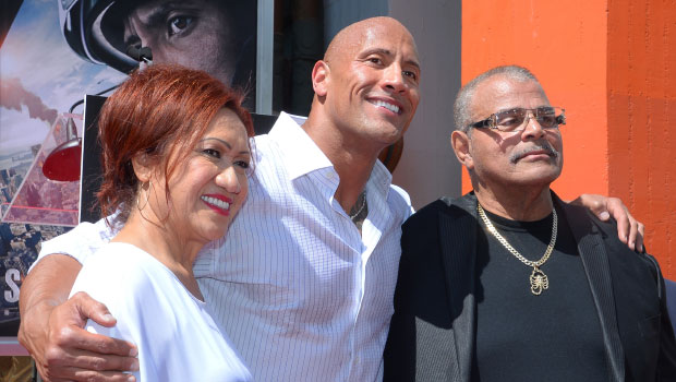 Dwayne Johnson and parents