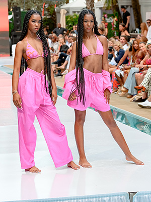 MIAMI BEACH, FLORIDA - JULY 06: Jessie Combs and D'Lila Combs walk the runway at the Liberty and Justice Show during the 2023 Miami Swim Week The Shows at SLS South Beach on July 06, 2023 in Miami Beach, Florida. (Photo by Ivan Apfel/Getty Images)