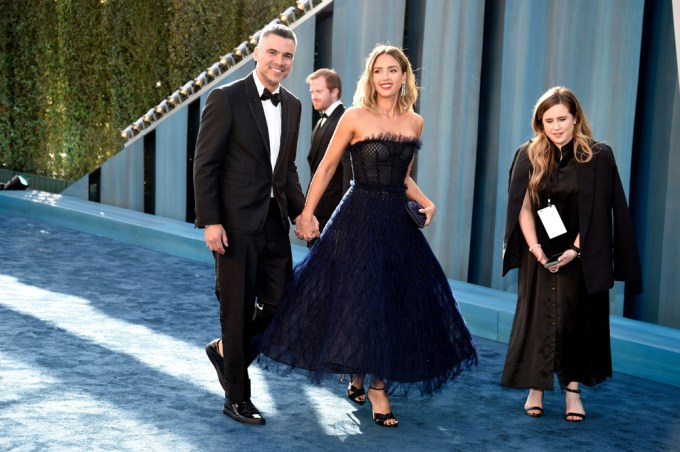Jessica Alba & Cash Warren At The 2022 Vanity Fair Oscar Party