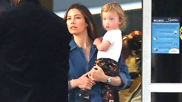 Jessica Biel Snuggles Son Phineas, 2, At Airport After Mexico Trip With Justin Timberlake: Rare Photo
