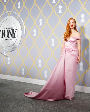 Caption Correction
Mandatory Credit: Photo by Jason Szenes/EPA-EFE/Shutterstock (12983538ak)
Jessica Chastain attends the 75th Annual Tony Awards at Radio City Music Hall in New York, New York, USA, 12 June 2022. The annual awards honor excellence in the Broadway theatre.
The 75th Annual Tony Awards at Radio City Music Hall in New York, USA - 12 Jun 2022
Caption Correction - Changing byline to Jason Szenes/EPA-EFE