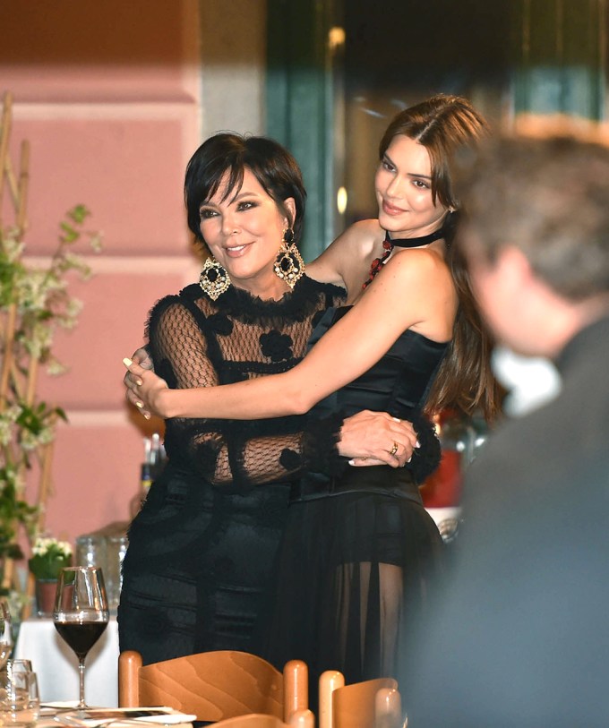 Kendall and Kriss Jenner Embrace in Italy