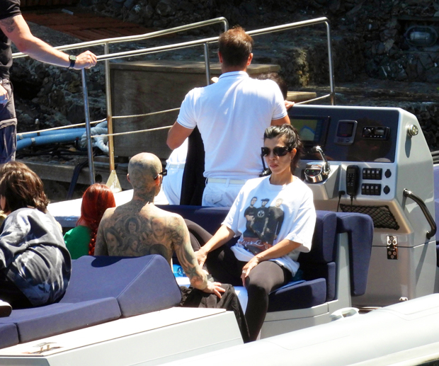 Kourtney Kardashian Smiles Brightly At Travis Barker On Boat Ride Ahead Of Italian Wedding