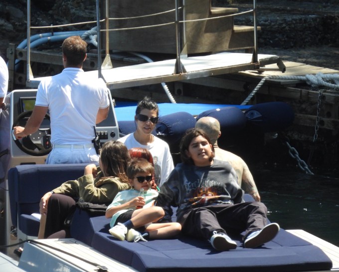 Kourtney Kardashian & Travis Barker Go For A Boat Ride