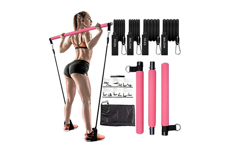 2024,portable Pilates Bar Kit With Resistance Band Yoga Pilates Stick,  Exercise Toning Bar With Foot