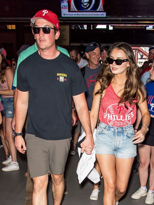 Miles Teller's Wife Keleigh Sperry Rocks Short Shorts At Phillies