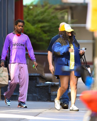 New York City, NY  - *EXCLUSIVE*  - Rihanna and ASAP Rocky seen exiting Whole Foods with their security in Manhattan, New York.  Pictured: Rihanna, ASAP Rocky  BACKGRID USA 27 JULY 2022   BYLINE MUST READ: ROKA / BACKGRID  USA: +1 310 798 9111 / usasales@backgrid.com  UK: +44 208 344 2007 / uksales@backgrid.com  *UK Clients - Pictures Containing Children Please Pixelate Face Prior To Publication*