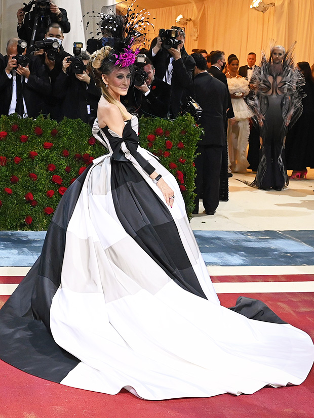 Sarah Jessica Parker’s Met Gala 2022 Dress Rocks Plaid & Fancy Hat