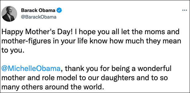 Barack Obama Mother's Day Tweet 