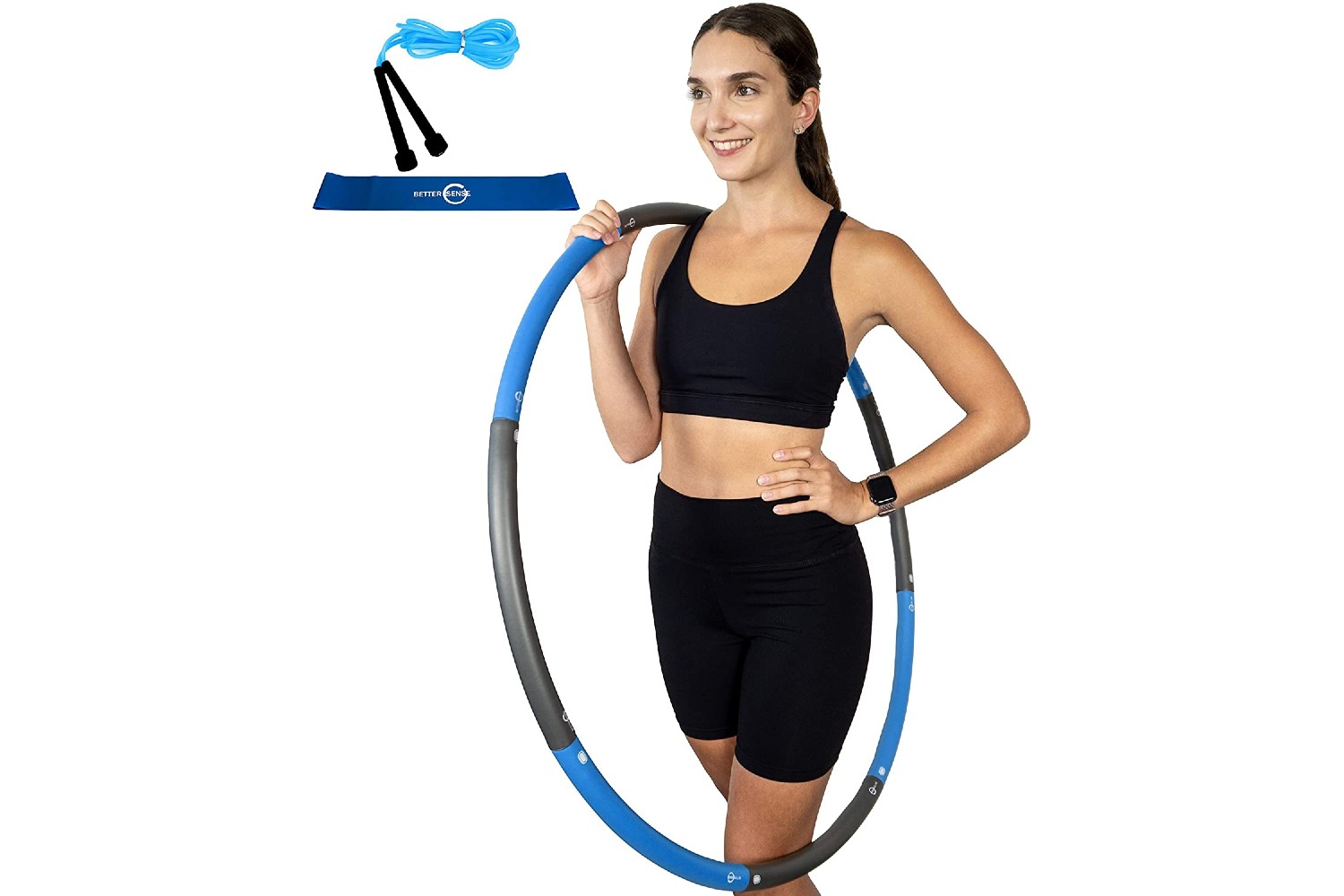 Fitness Equipment Foldable Fitness Wave Weighted Hula Hoop Foam Filled Gym Detachable Adult Children Assembly Design-Body Shaping and Weight Loss at Home MOCFLY Foam Sponge Plastic Hula Hoop 