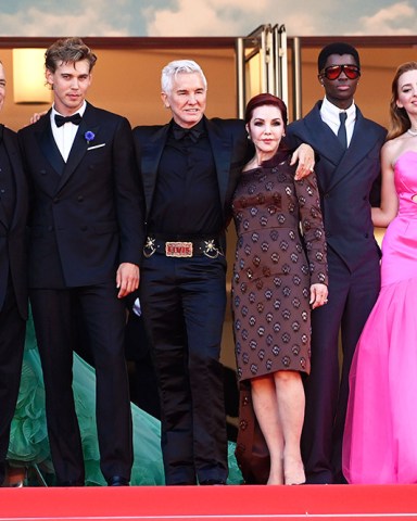 Olivia DeJonge, Steve Binder, Tom Hanks, Austin Butler, Baz Luhrmann, Priscilla Presley, Alton Mason, Natasha Bassett and Patrick McCormick
'Elvis' premiere, 75th Cannes Film Festival, France - 25 May 2022