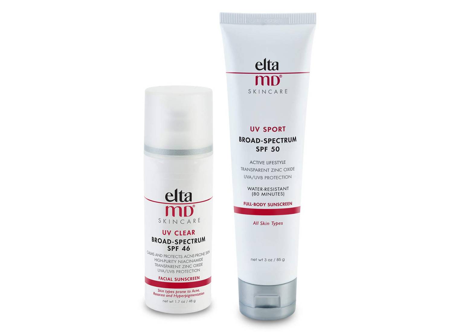 EltaMd face and body sunscreen bundle.