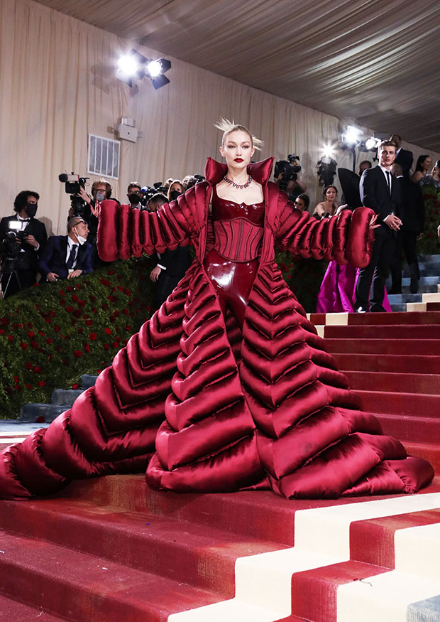 Gigi hadid met gala clearance red dress