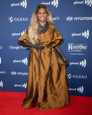 Laverne Cox attends the 33rd GLAAD Media Awards in New York City on Friday, May 6, 2022. 2022 Glaad Media Awards, New York, United States - 07 May 2022