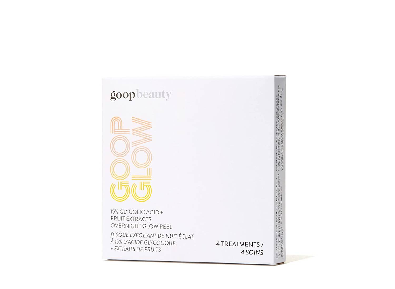 Box of goop's goopglow glycolic acid overnight peel pads for face