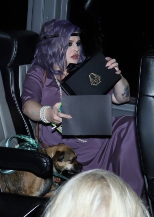 EXCLUSIVE: Sharon Osborne throws an intimate Gatsby themed birthday party at her home ahead of her 70th. Guests and friends were served dinner while enjoying a live cabaret performance and magician show. All the guests that left raved about what an incredible, beautiful and emotional party there was in celebration of her. 07 Oct 2022 Pictured: Kelly Osbourne. Photo credit: APEX / MEGA TheMegaAgency.com +1 888 505 6342 (Mega Agency TagID: MEGA905442_001.jpg) [Photo via Mega Agency]