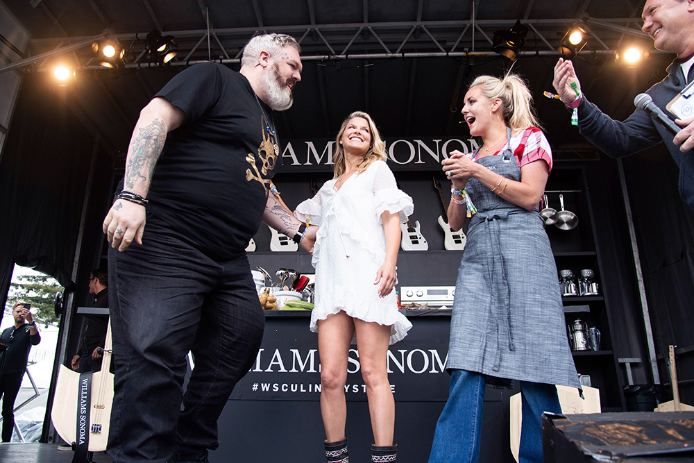 Kristian Nairn, Ali Larter, Kelsey Barnard Clark. Kristian Nairn, from left, Ali Larter, and Kelsey Barnard Clark are seen at the BottleRock Napa Valley Music Festival at Napa Valley Expo, in Napa, Calif
2019 BottleRock Valley Music Festival - Day 3, Napa, USA - 26 May 2019