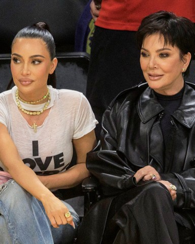 May 8, 2023, Los Angeles, California, USA: Kim Kardashian sits with her mom Kris Jenner sit court during Game 4 of the Western Conference semifinals between the Los Angeles Lakers and the Golden State Warriors on Monday May 8, 2023 at Crypto.com Arena in Los Angeles, California. JAVIER ROJAS/PI. 08 May 2023 Pictured: May 8, 2023, Los Angeles, California, USA: Kim Kardashian sits with her mom Kris Jenner sit court during Game 4 of the Western Conference semifinals between the Los Angeles Lakers and the Golden State Warriors on Monday May 8, 2023 at Crypto.com Arena in Los Angeles, California. JAVIER ROJAS/PI. Photo credit: ZUMAPRESS.com / MEGA TheMegaAgency.com +1 888 505 6342 (Mega Agency TagID: MEGA979195_005.jpg) [Photo via Mega Agency]