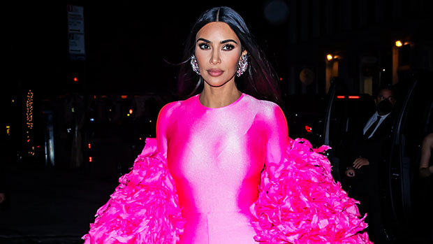 Kim Kardashian's Pink Bodysuit & Sheer Tights: Skims Fendi Photos