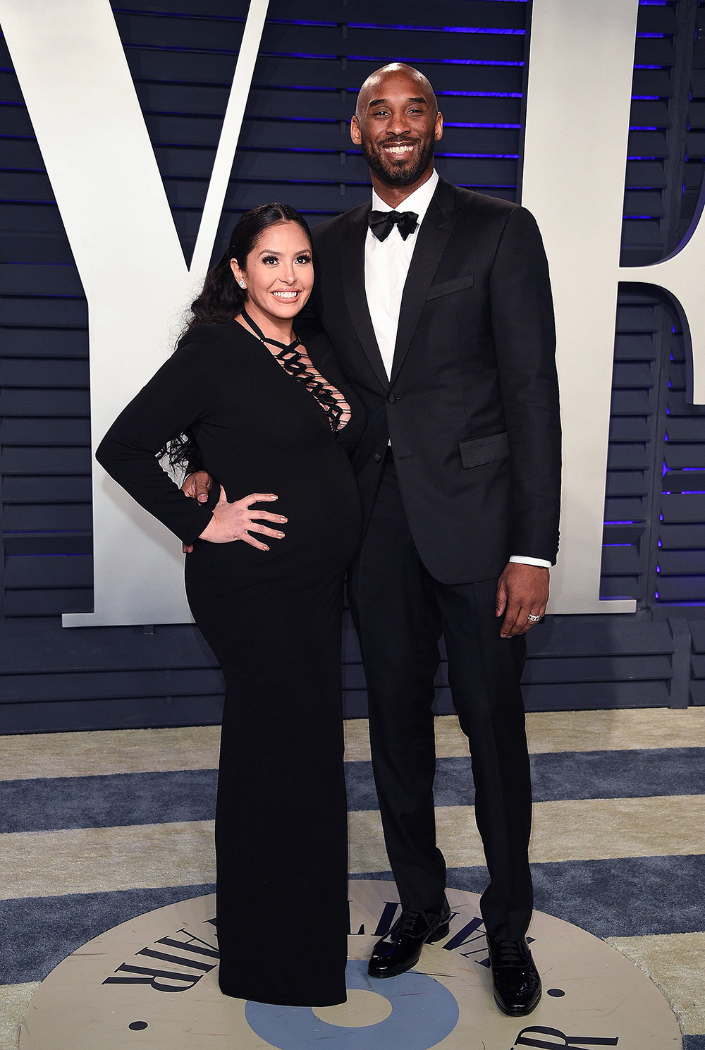 Kobe Bryant dons teal suit out with wife Vanessa in LA