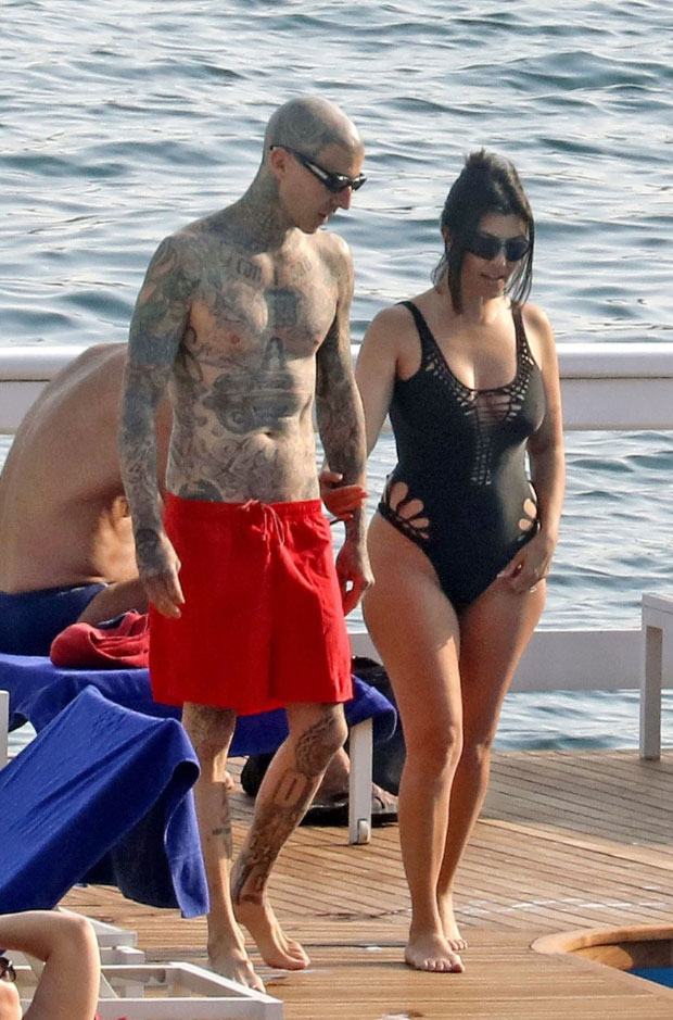 Kourtney Kardashian s Black Swimsuit At Lake Como With Travis Barker Hollywood Life