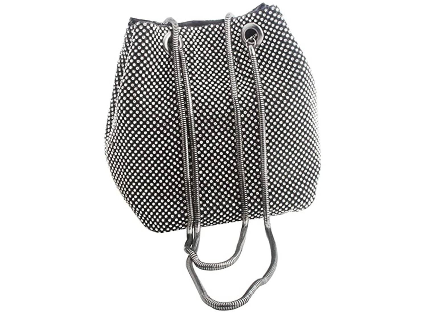 Small black and silver rhinestone-embellished purse