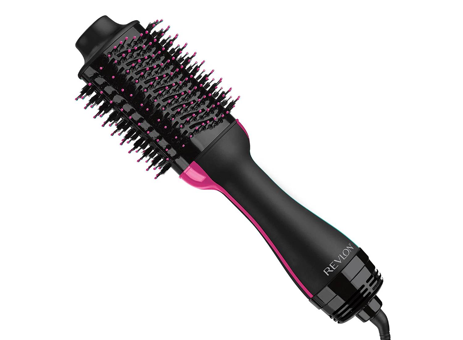 Black and pink corded Revlon blowdryer brush