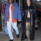 Rihanna Shows Off Her Bump In A Leather Trench As She And Boyfriend ASAP Rocky Step Out For Date Night In NYC