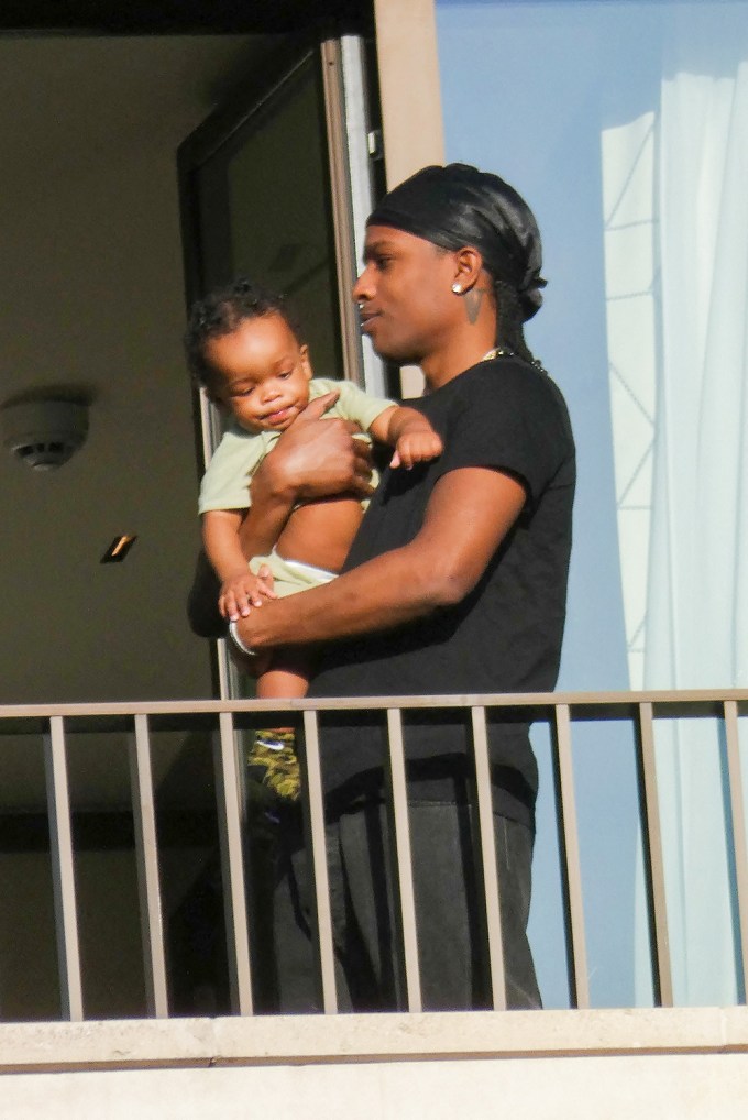 ASAP Rocky with his son in Paris