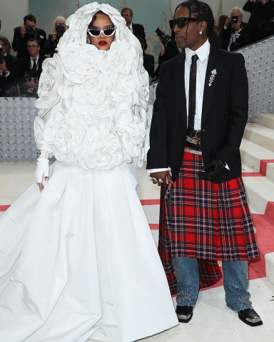 Rihanna and ASAP Rocky The Metropolitan Museum of Art's Costume Institute Benefit, celebrating the opening of the Karl Lagerfeld: A Line of Beauty exhibition, Arrivals, New York, USA - 01 May 2023