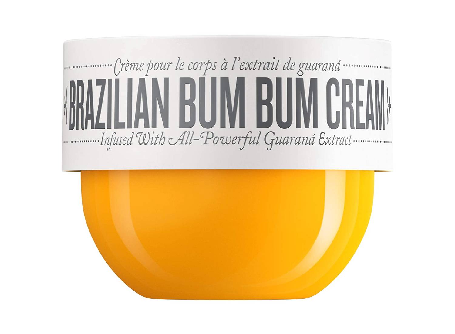 Yellow jar of SOL DE JANEIRO Brazilian Bum Bum Cream
