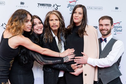 Chelsea Tyler, left, Mia Tyler, Steven Tyler, Liv Tyler and Taj Tallarico are seen at Steven Tylerâ?¦OUT ON A LIMB at Lincoln Center on in New York 