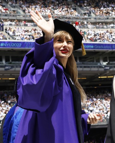 Honorary Doctor of Fine Arts degree recipient Taylor Swift arrives wearing a cap and gown to deliver the commencement speech for the graduates of New York University's class of 2022 at Yankee Stadium in New York City on Wednesday, May 18, 2022.
Swift Nyu Degree, New York, United States - 18 May 2022