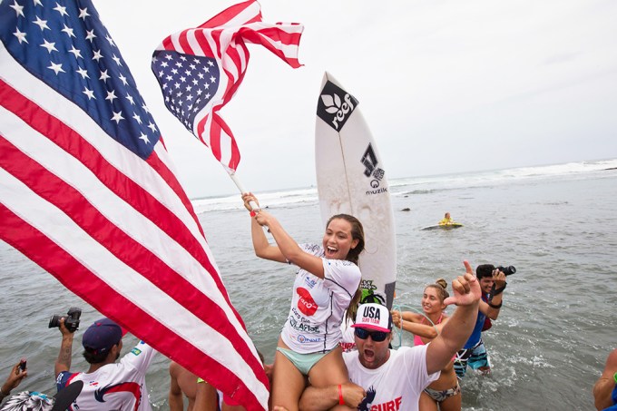 Tia Blanco after winning surfing competition