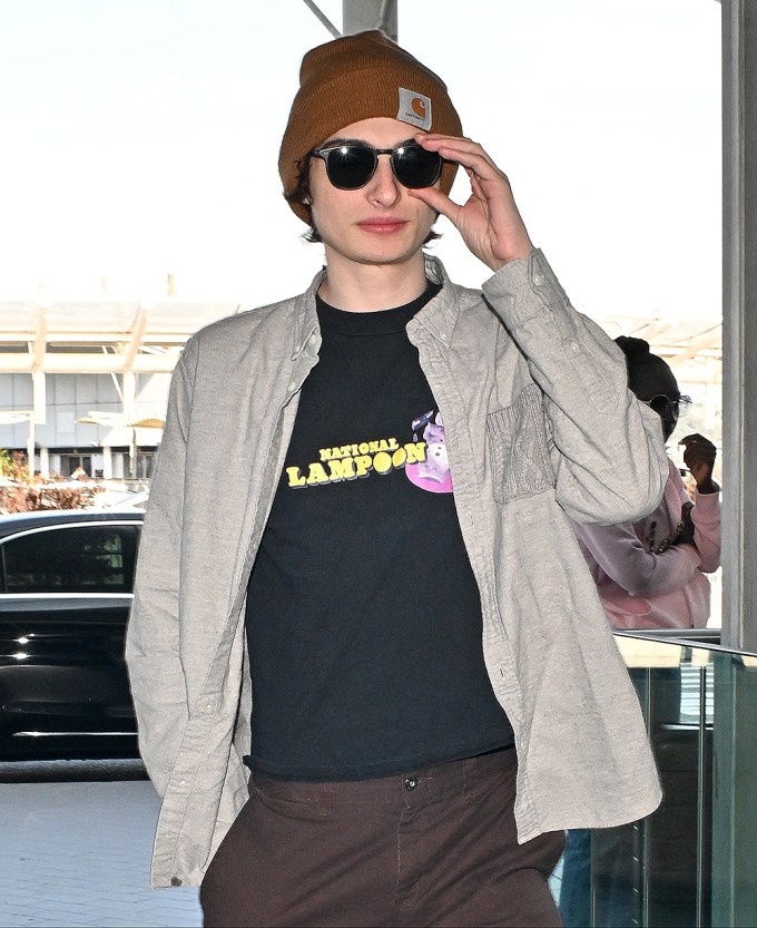 Finn Wolfhard at the airport