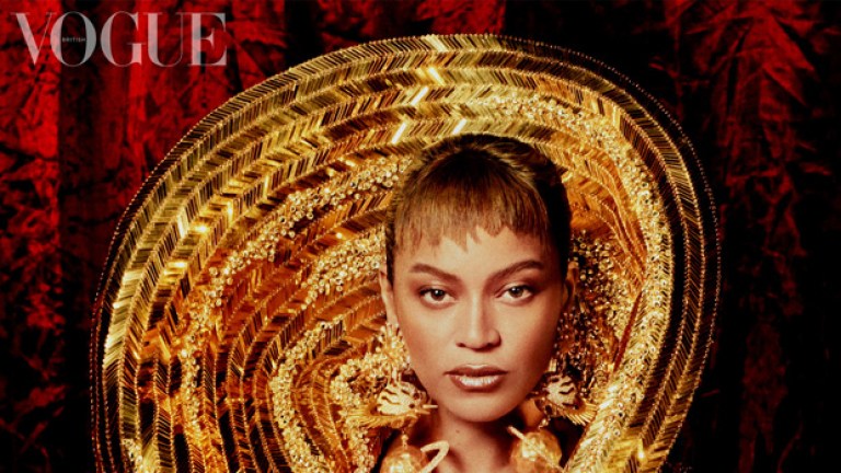 Beyonce’s Black Dress On Horse For Vogue UK Cover: Photos – Hollywood Life