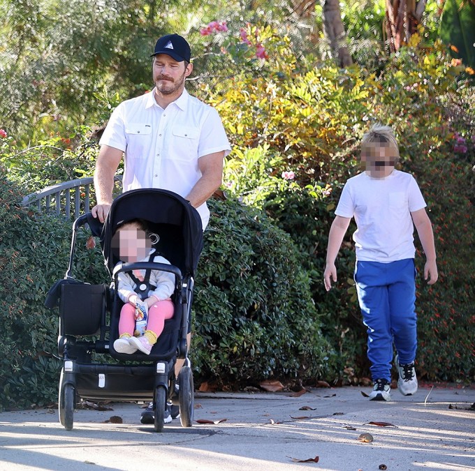 Chris Pratt is the ultimate family man on Sunday morning walk
