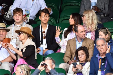 Conrad Khan and Hana Cross watching the action on Centre Court
Wimbledon Tennis Championships, Day 2, The All England Lawn Tennis and Croquet Club, London, UK - 28 Jun 2022