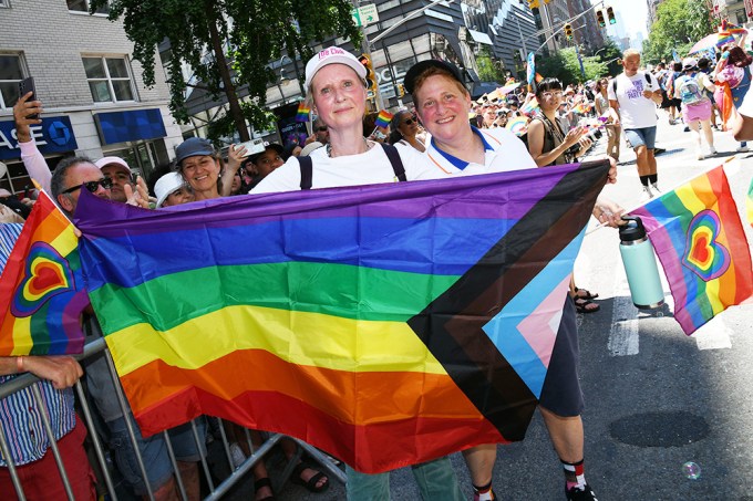 Cynthia Nixon & Christine Marinoni At NYC Pride