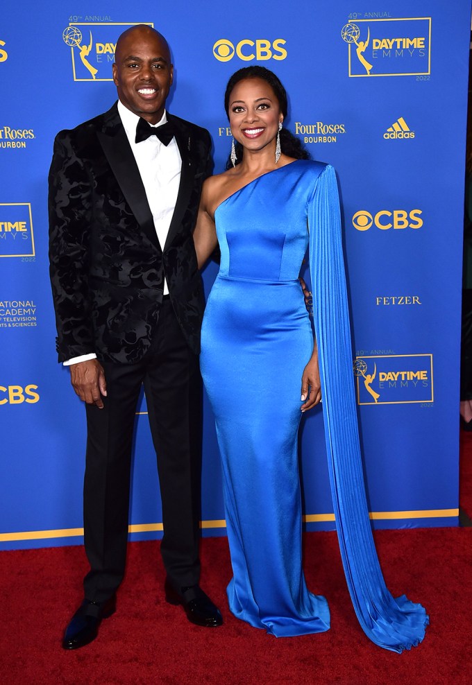 Kevin Frazier and Nischelle Turner arrive at the 49th Daytime Emmys