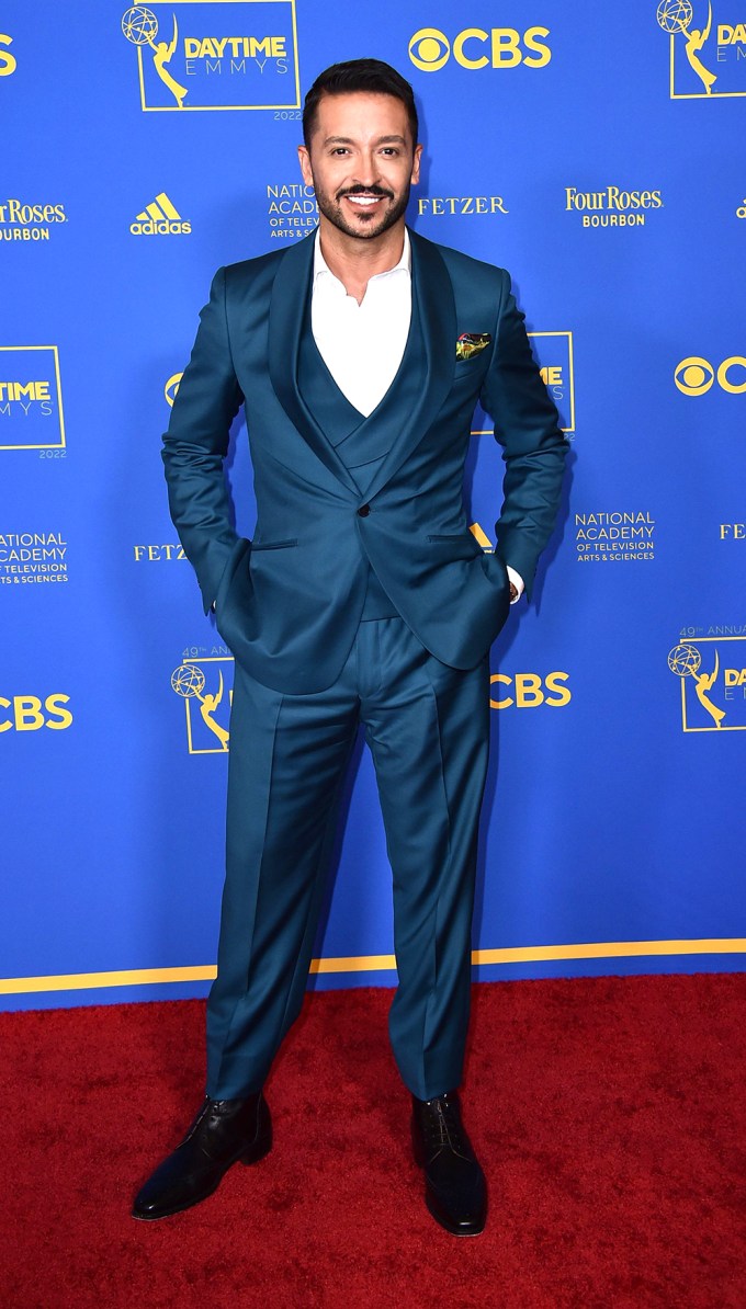 Jai Rodrigues steps onto the 2022 Daytime Emmys carpet