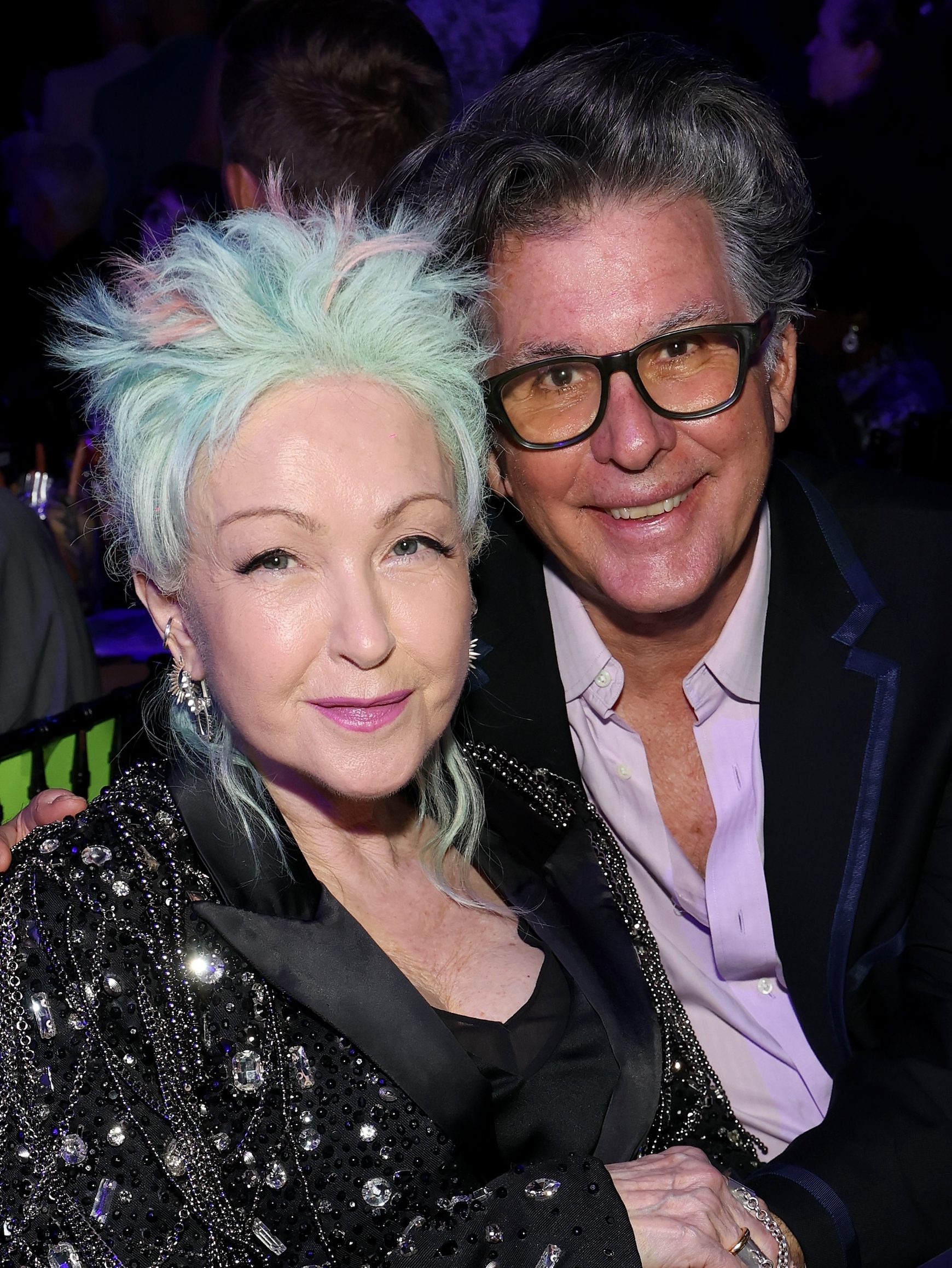 LOS ANGELES, CALIFORNIA - NOVEMBER 08: (L-R) Cyndi Lauper and David Thornton attend the 2025 Rock & Roll Hall of Fame Induction Ceremony at Peacock Theater on November 08, 2025 in Los Angeles, California. (Photo by Kevin Mazur/Kevin Mazur/Getty Images for RRHOF)