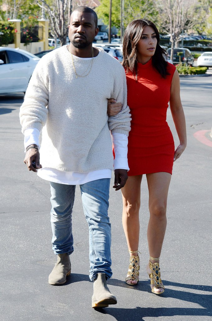 Kanye West & Kim Kardashian In 2014