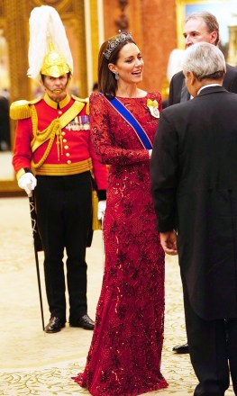 The King's Diplomatic Reception at Buckingham Palace, London, UK, on ​​the 6th December 2022. Picture by James Whatling.  06 Dec 2022 Pictured: Catherine, Princess of Wales, Kate Middleton.  Photo credit: MEGA TheMegaAgency.com +1 888 505 6342 (Mega Agency TagID: MEGA924173_008.jpg) [Photo via Mega Agency]
