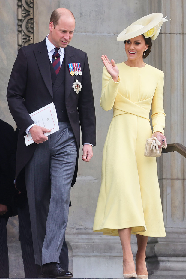 Kate Middleton at Thanksgiving Service in Yellow Emilia Wickstead Coatdress