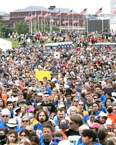 People participate in the second March for Our Lives rally in support of gun control in front of the Washington Monument, in Washington. The rally is a successor to the 2018 march organized by student protestors after the mass shooting at a high school in Parkland, Fla Gun Control Rally, Washington, United States - 11 Jun 2022