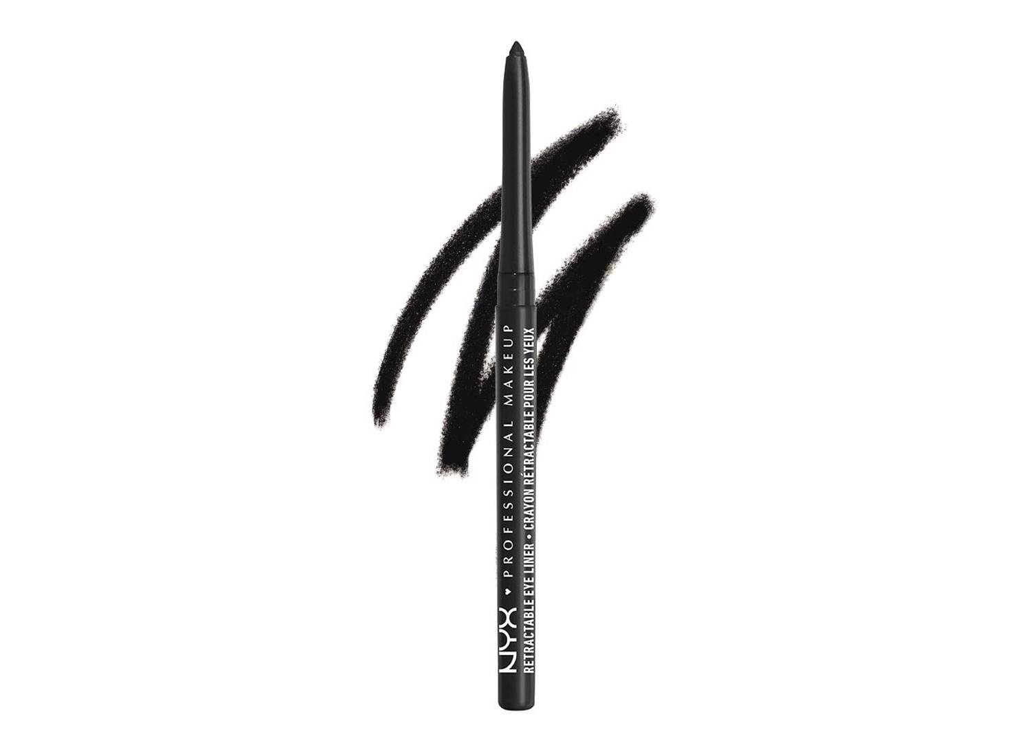 A NYX retractable black eyeliner pencil