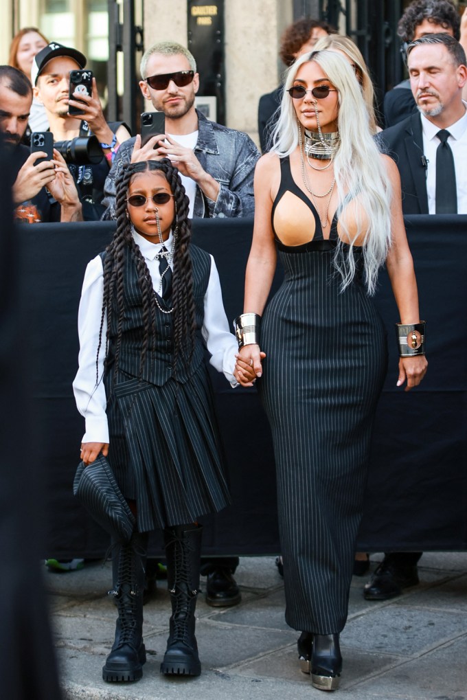 North West & Kim At The Jean Paul Gaultier Fashion Show