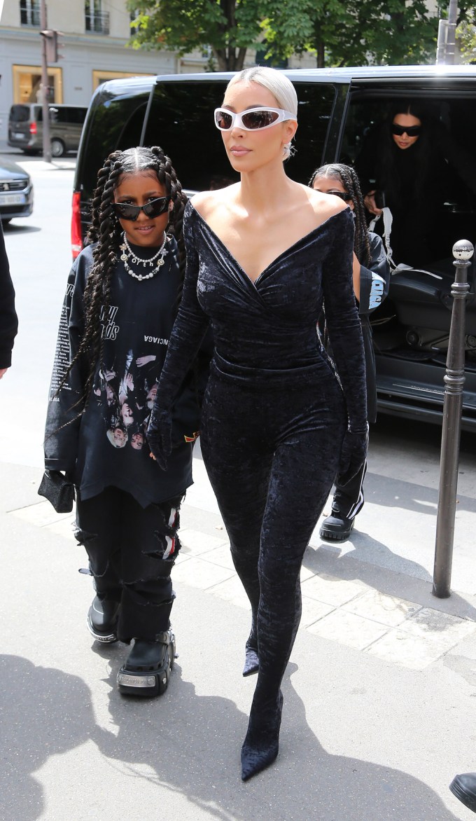 North West & Kim Kardashian In Paris