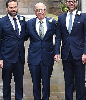 Lachlan Murdoch, Rupert Murdoch and James MurdochRupert Murdoch and Jerry Hall wedding at St. Bride's Church on Fleet Street, London, Britain - 05 March 2016